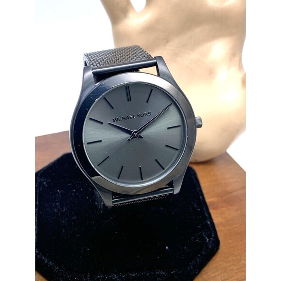 Michael Kors Men's Watch MK9138 Quartz Black Dial Mesh Stainless Steel 44mm - Picture 13 of 14